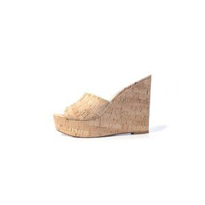 Veronica Beard Dali Cork Platform Wedge Mules